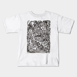 Mind Cascade Ink Drawing Kids T-Shirt